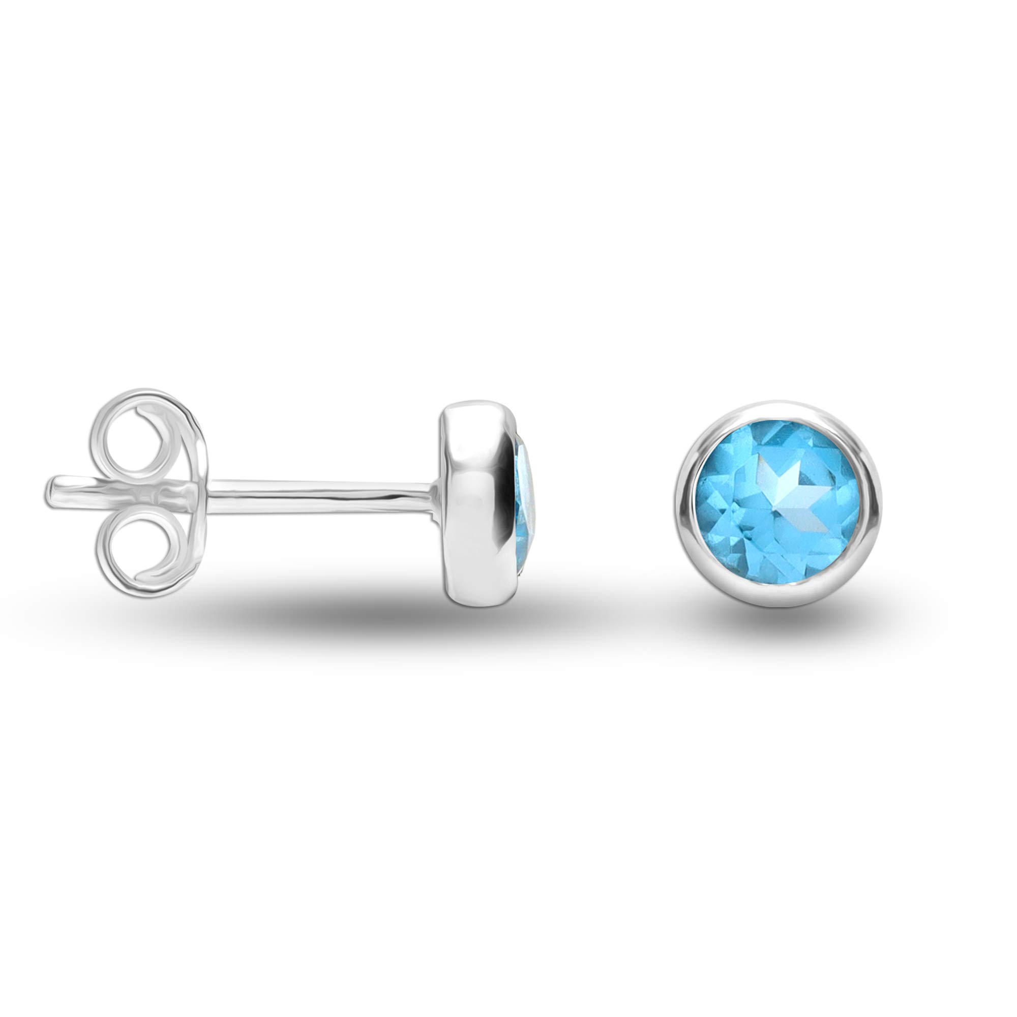 Amazon Brand - Nora Nico Sterling Silver BIS Hallmarked Jewelry Stud Earrings for Girlss and Women (4 MM Blue Topaz Round) (B08V4F9BN3) Amazon Price History, Amazon Price Tracker
