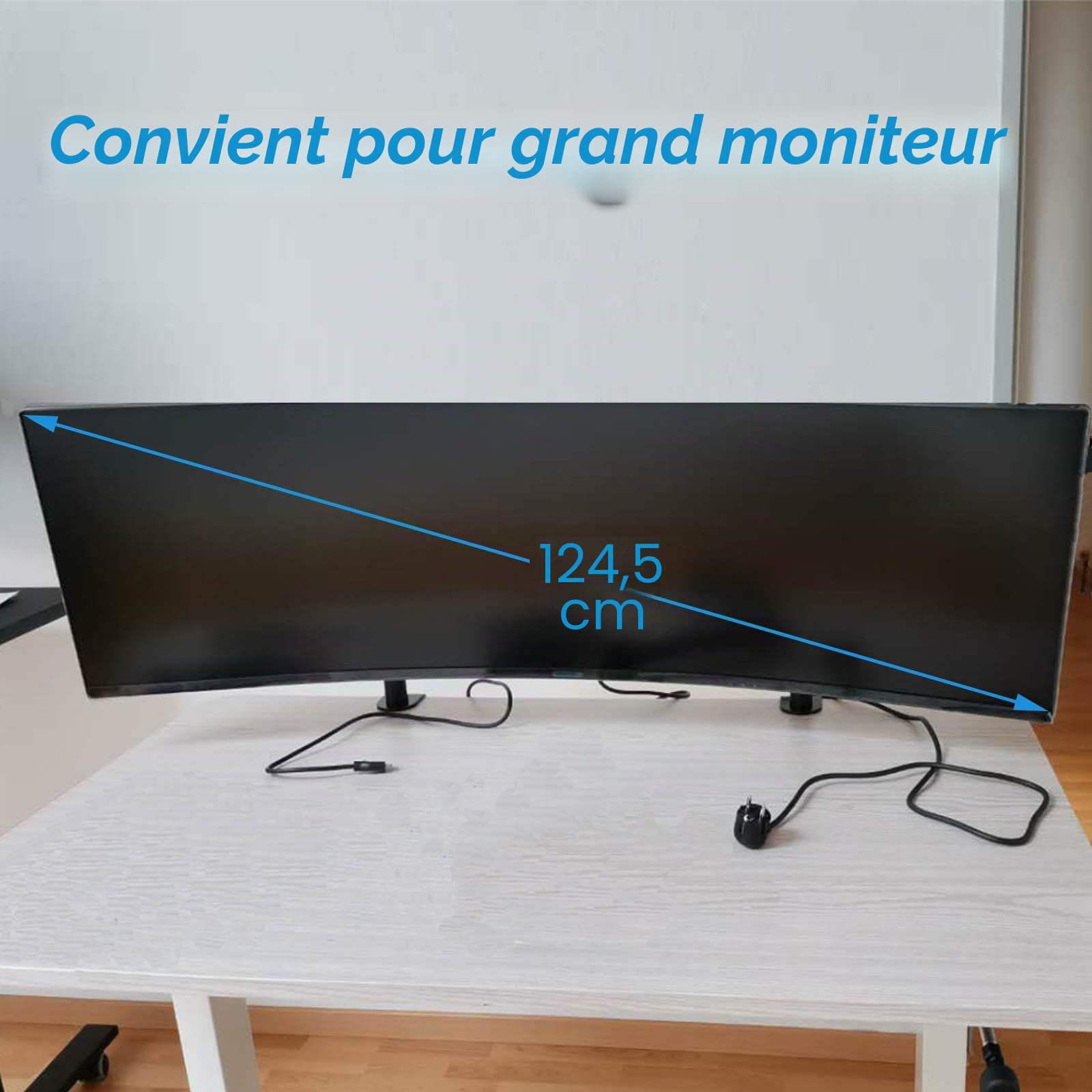 HFTEK MP210C Support de bureau, pour écran de 15 à 49 ", avec pince de fixation, convient aux modèles de trous de fixation VESA de 75/100