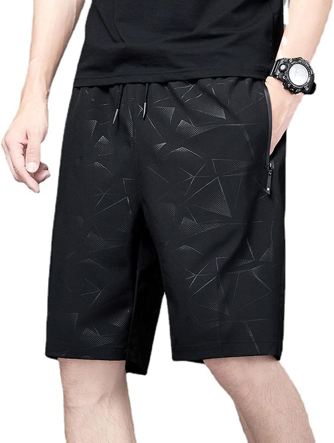 Ymosrh Men's Gym Shorts Casual Lightweight Drawstring Summer Beach Short Pants, M-7XL