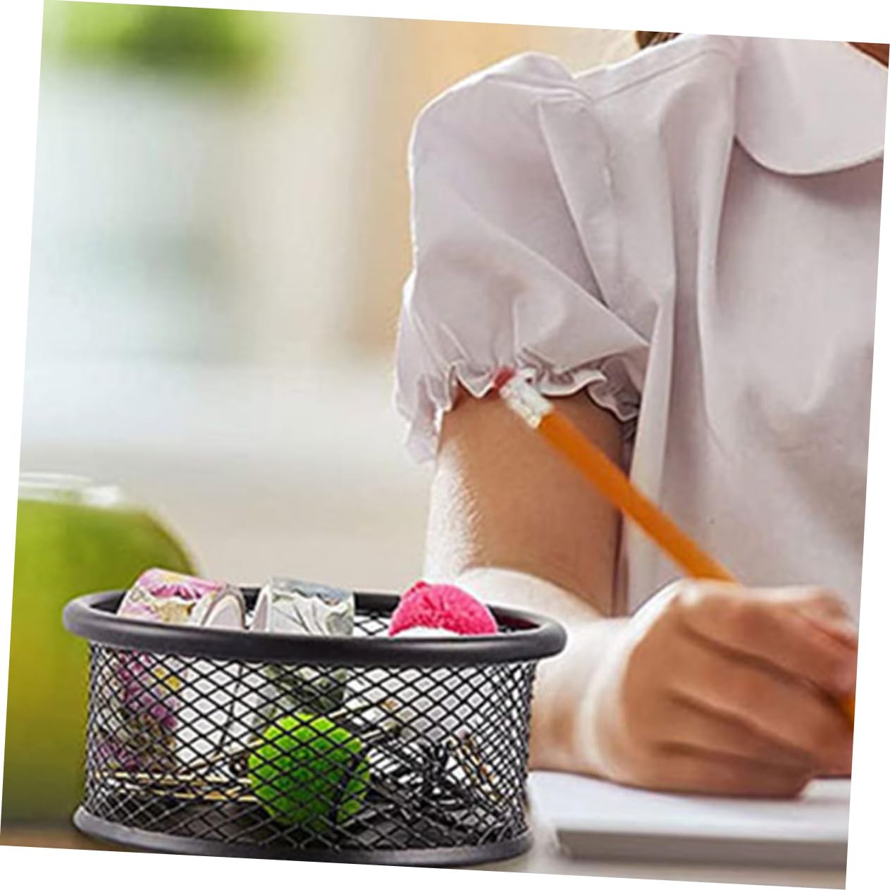 LALAFINA 6pcs Mesh Paperclip Holder Binder Clip Storage Organizer for School Office Simple Design for Easy Access to Paper Clips Erasers Items