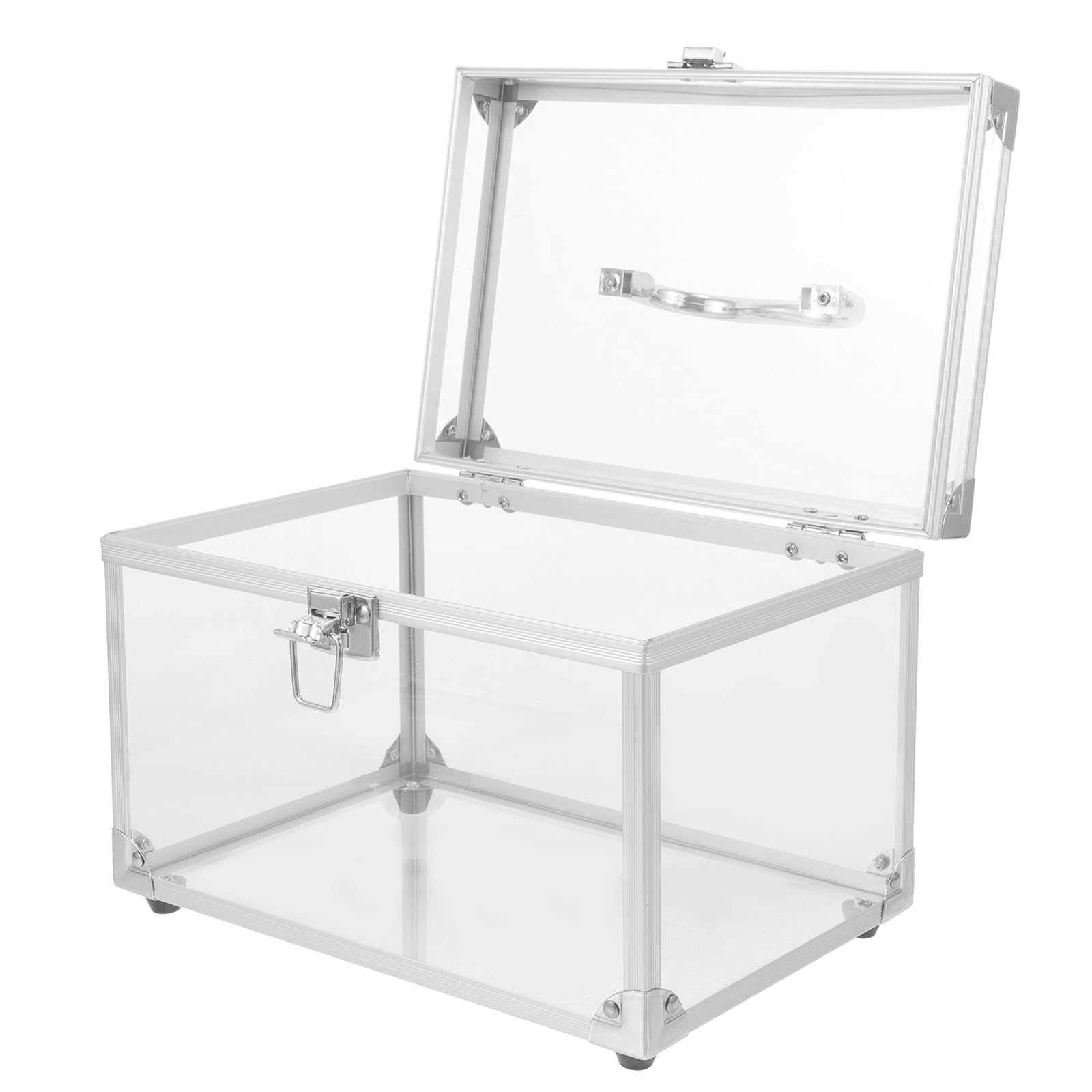 Abaodam Scatola Porta CD Trasparente con Coperchio, Contenitore Dvd Compatto in Acrilico Resistente, Organizer per Dischi con Maniglia per Casa e Ufficio, Custodia Salvaspazio