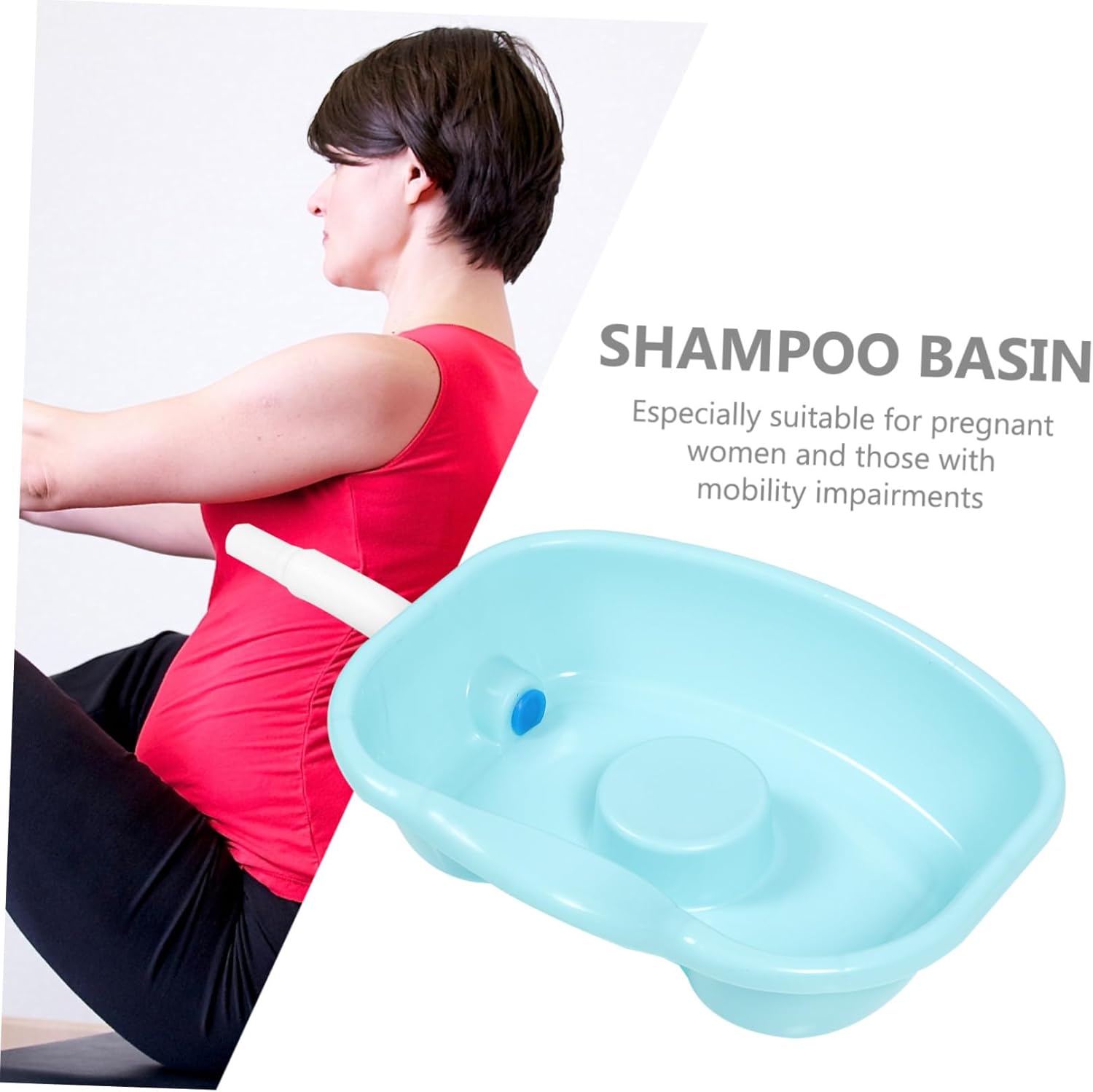 ORFOFE Ergonomic Portable Shampoo Basin with Curved Neck Support for Elderly Disabled Bedridden Pregnant Women Comfortable Hair Washing Tray for Home Care and Post-Surgery Use