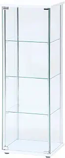 不二貿易 コレクションケース フィギュアケース 4段 幅42.5×奥行36.5×高さ120cm ホワイト 全面ガラス 組立商品 ロータイプ 97341
