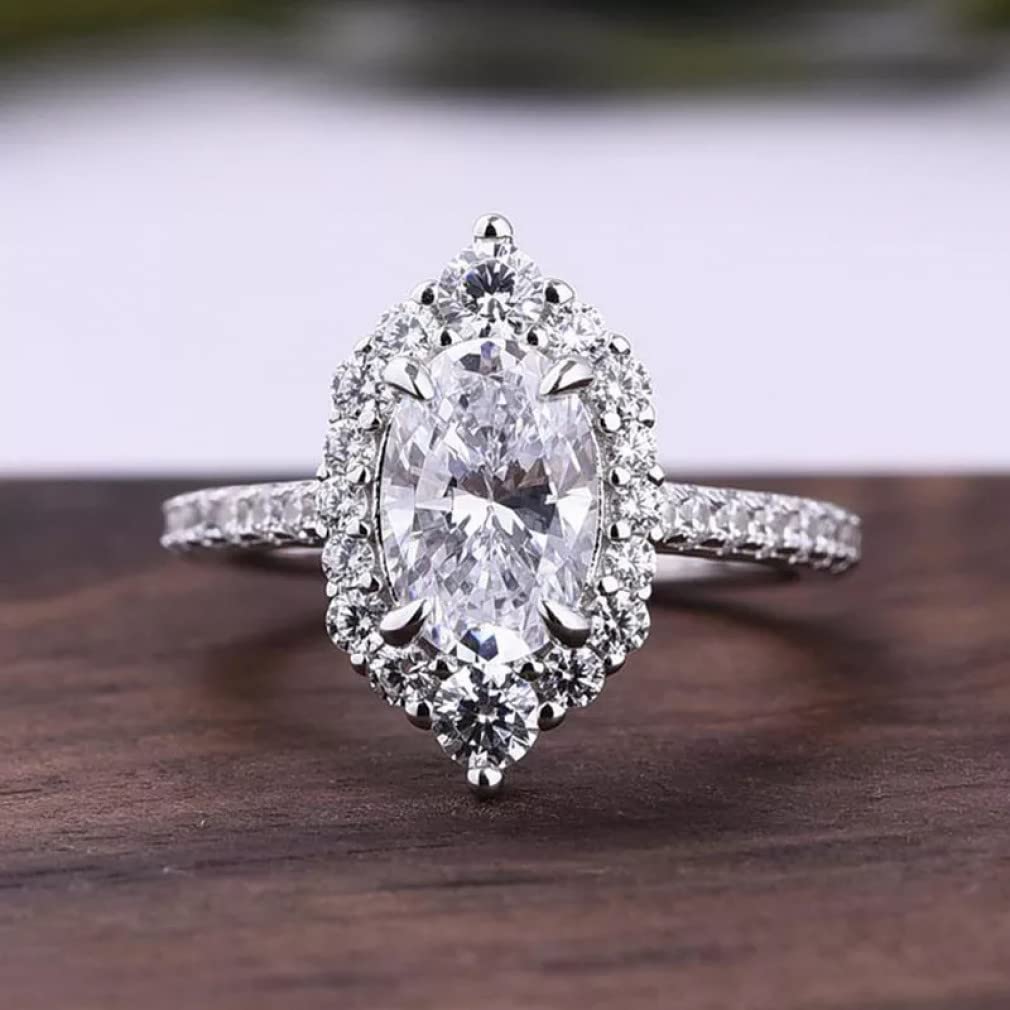S925 Sterling Silber Ring Frau Carbon Diamond Super Flash Schmuck Zubehör