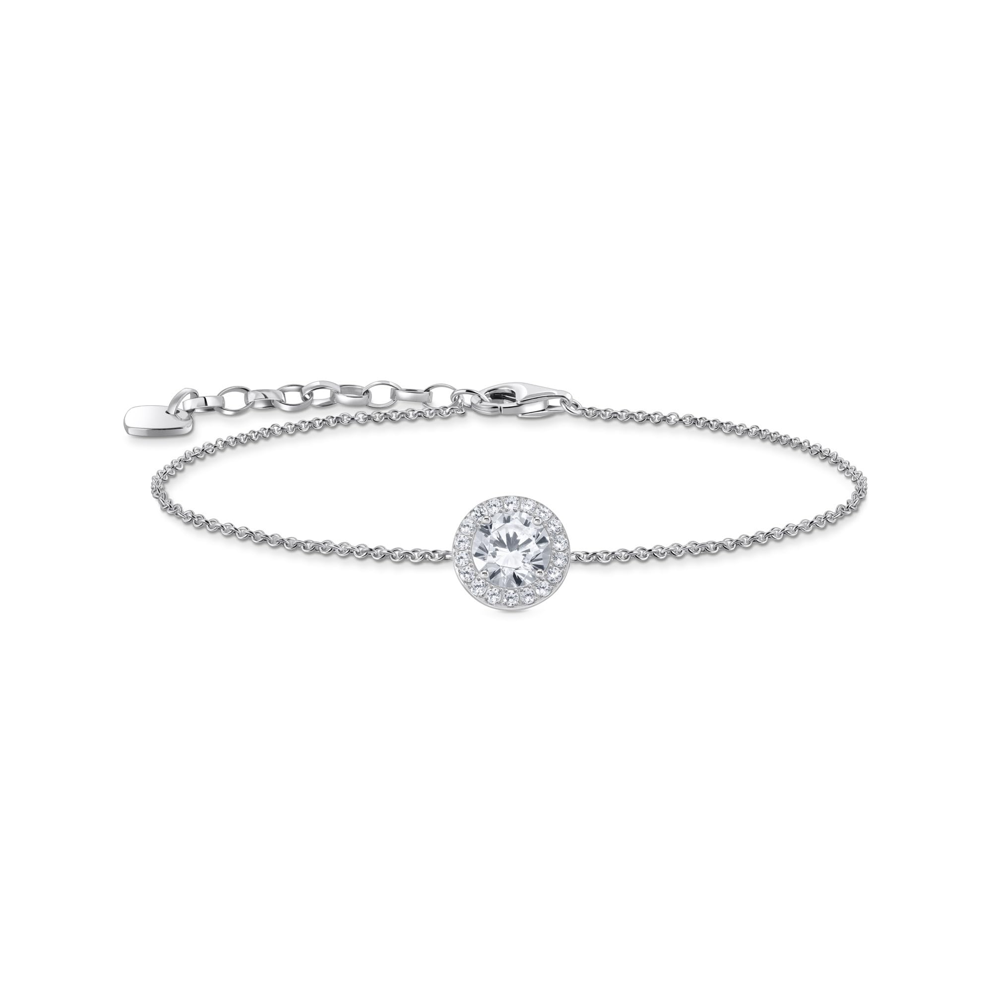 Women's Thomas Sabo Sterling Silver 6.3" Cubic Zirconia Halo Pendant Necklace