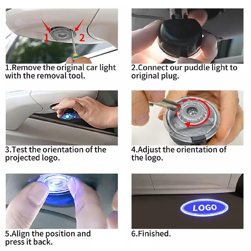 Luz LED para espejo lateral con proyector logo 2-pack miniatura 4