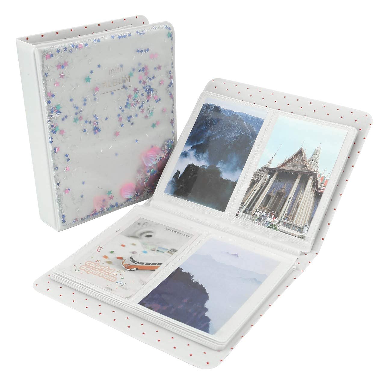 WarmHutWarmHut Shell Instax Album, 64 Pockets Mine Photo Albums for Fujifilm Instax Mini 70 7S 8 90 25 50s Instant Camera Film, Polaroid Snap Camera 3-inch Film (Blue)