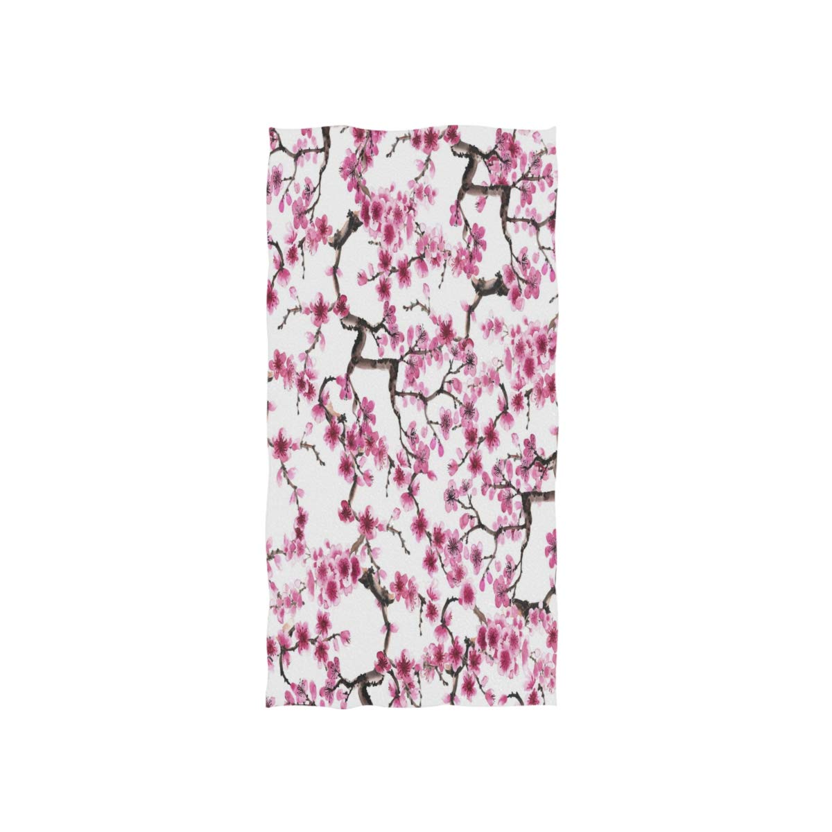 HUYGD Cherry Blossom Flower Watercolor Soft Bath Hotel Spa Hand Gym Sport Towel 76 x 38 cm(30 x 15 Inches)