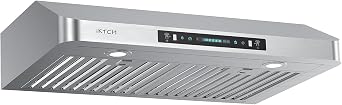 30 inch Under Cabinet Range Hood, Stainless Steel Range Hood with 900 CFM