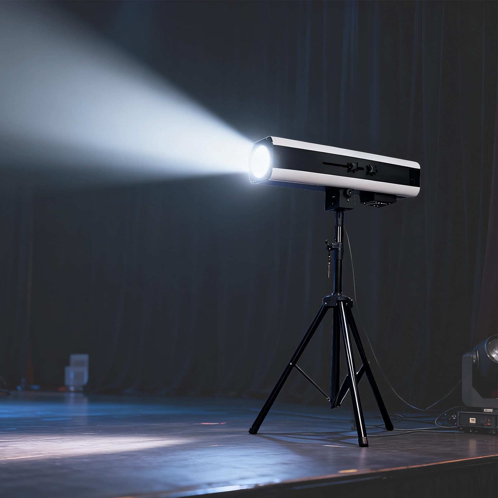 LED Verfolger Scheinwerfer, 880W Bühnen-Scheinwerfer mit Ständer, Multi-Farb Manuelle Steuerung Bühnenlicht für Bühne Party Show Hochzeit Verstellbare Blende
