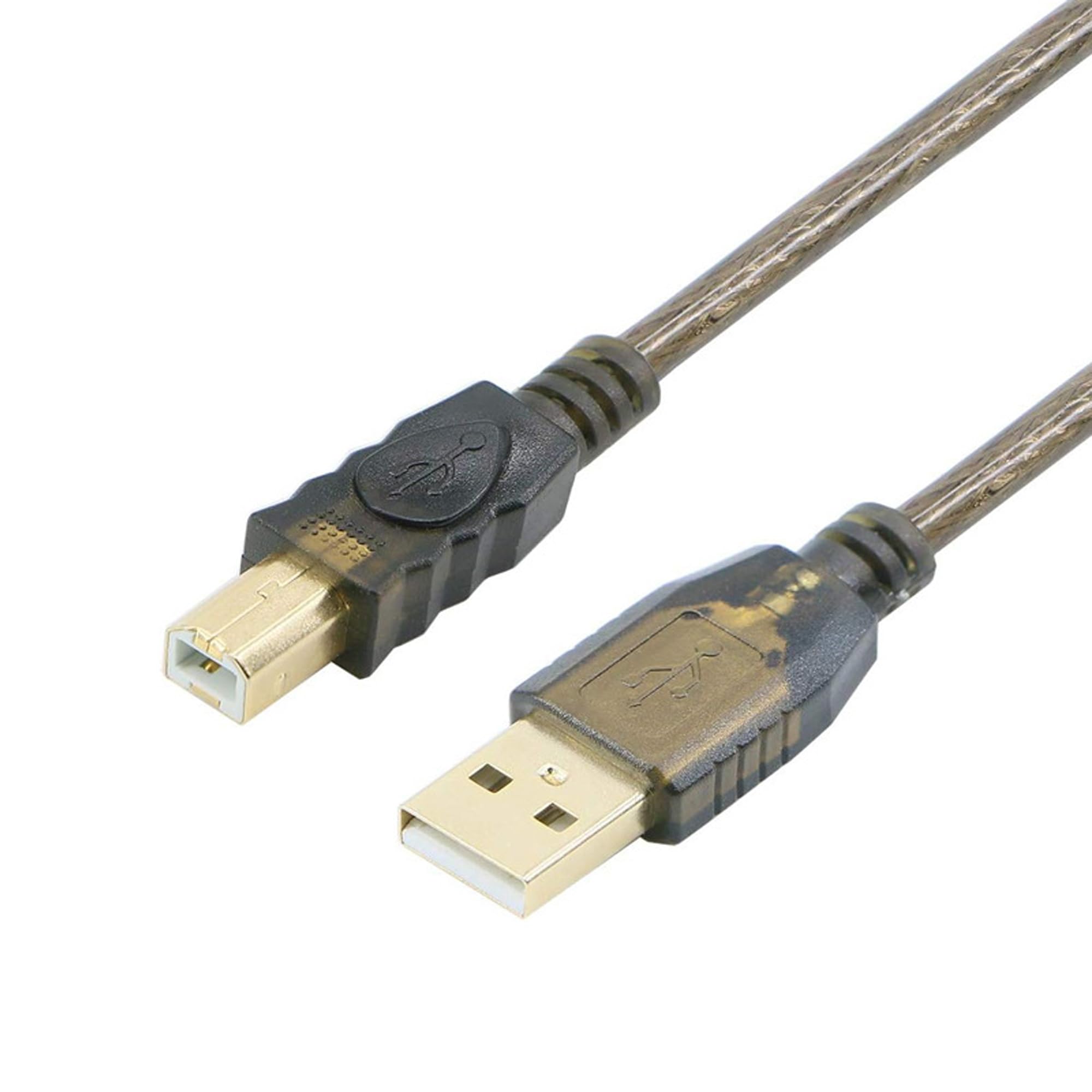 USB 2.0 Druckerkabel, 5 m, doppelt geschirmt, vergoldete Anschlüsse, High Speed A auf B, für HP, Canon, Epson, Brother Drucker und Scanner