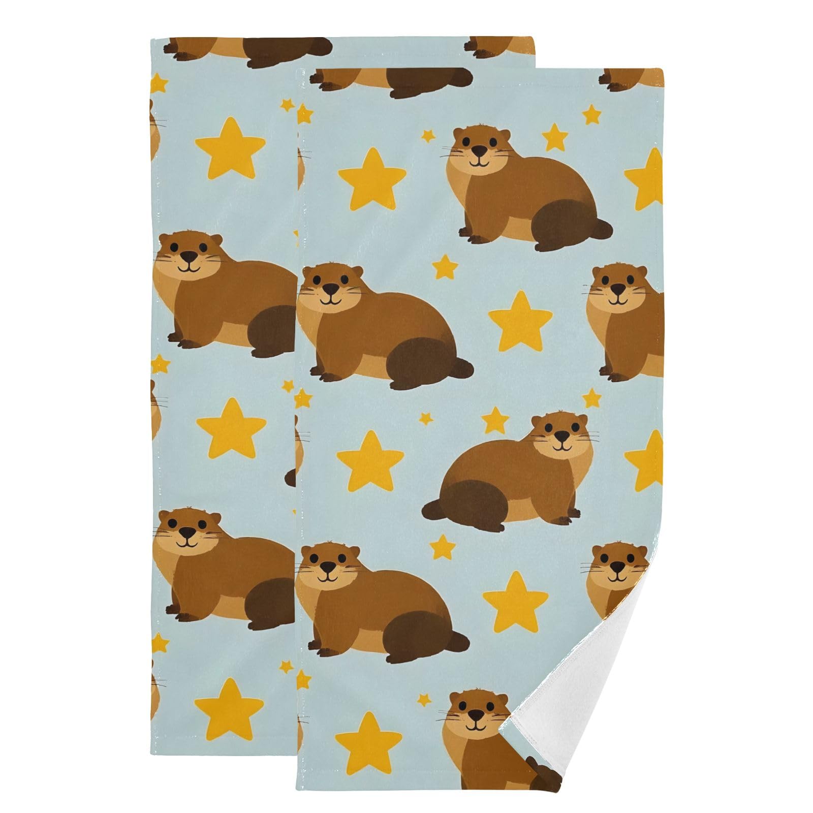 Toallas de mano suaves de algodón Groundhog Stars, juego decorativo para baño, 36 x 72 cm