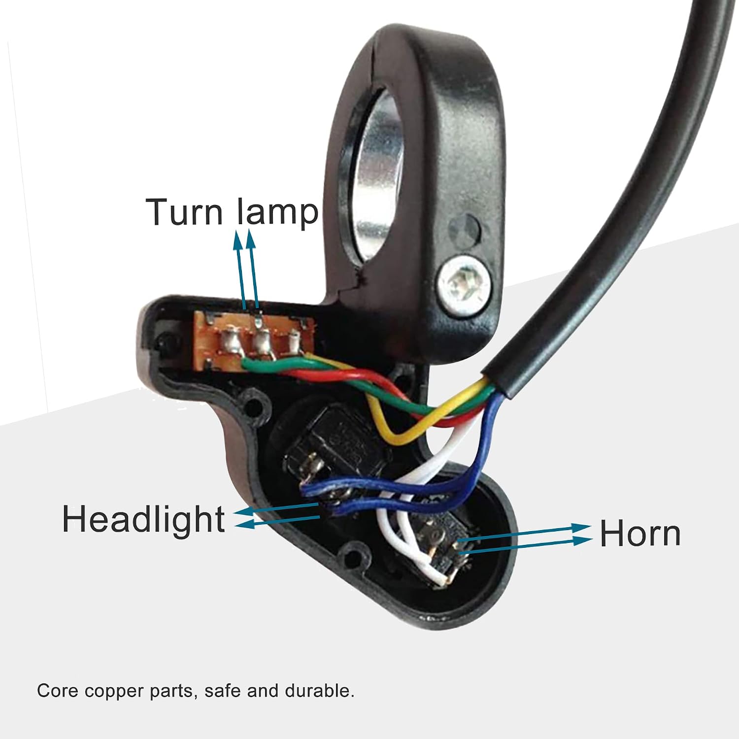 GOOFIT Universal 7/8" Handlebar Turn Signal Light & Horn Switch Button for Spotlight Scooter Electrombile Moped Dirt Bike Scooter ATV Off Road