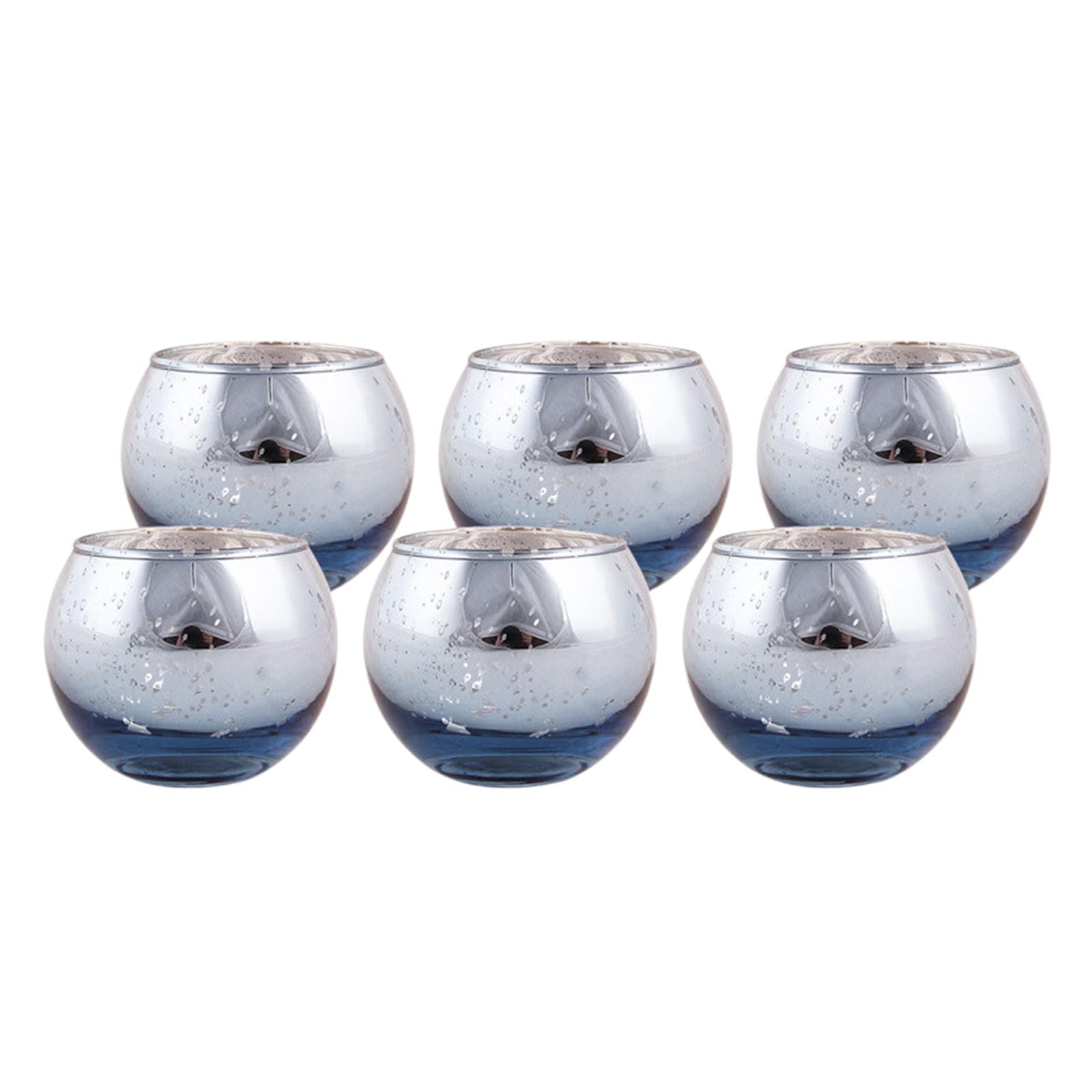 Tsophreniq 6Pcs Glass Tealight Votive Holders Christmas Table Centerpieces Decoration for Indoor/Outdoor Holiday Decors Glass Holders for Table Centerpiece