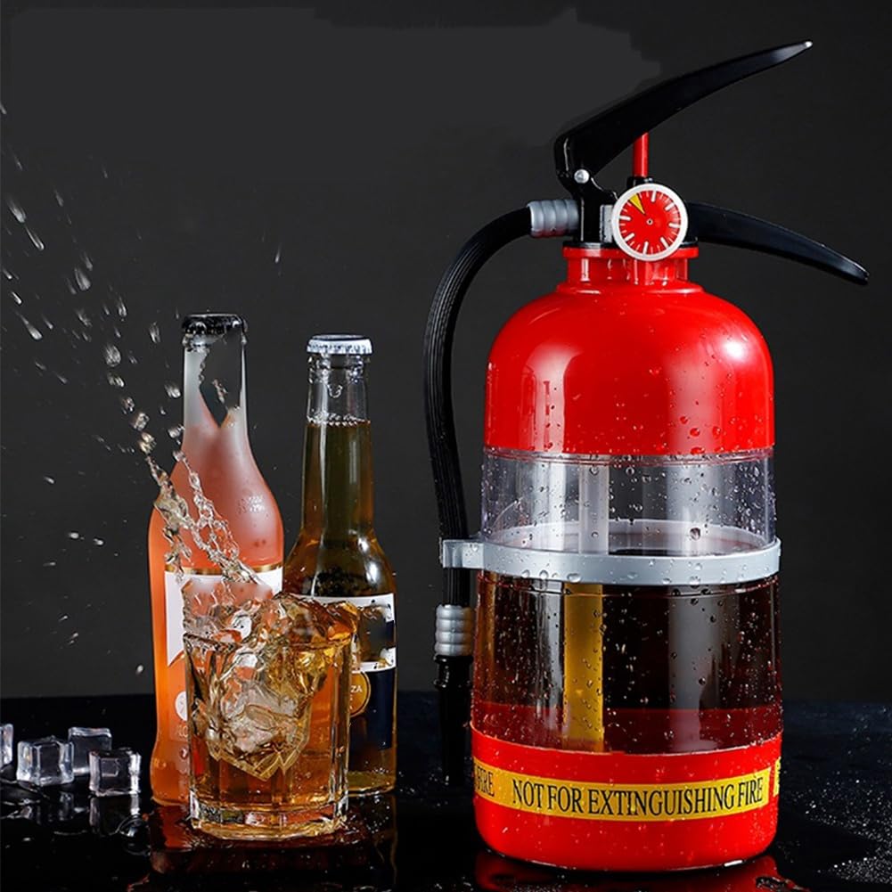 2L Bierspender Biertower, Feuerlöscher Form Getränkespender mit Zapfhahn, Whisky-Weinausgießer, Party Wasserspender, Weinpumpe, für Bierautomaten und Getränkefass-Weinabscheider