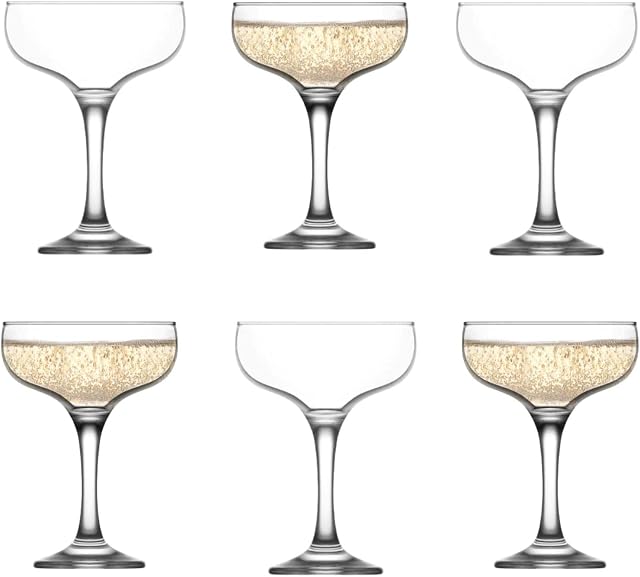 bar@drinkstuff Essence Champagne Coupe 8oz /235ml - Pack of 6 - Glassware, Champagne Glasses