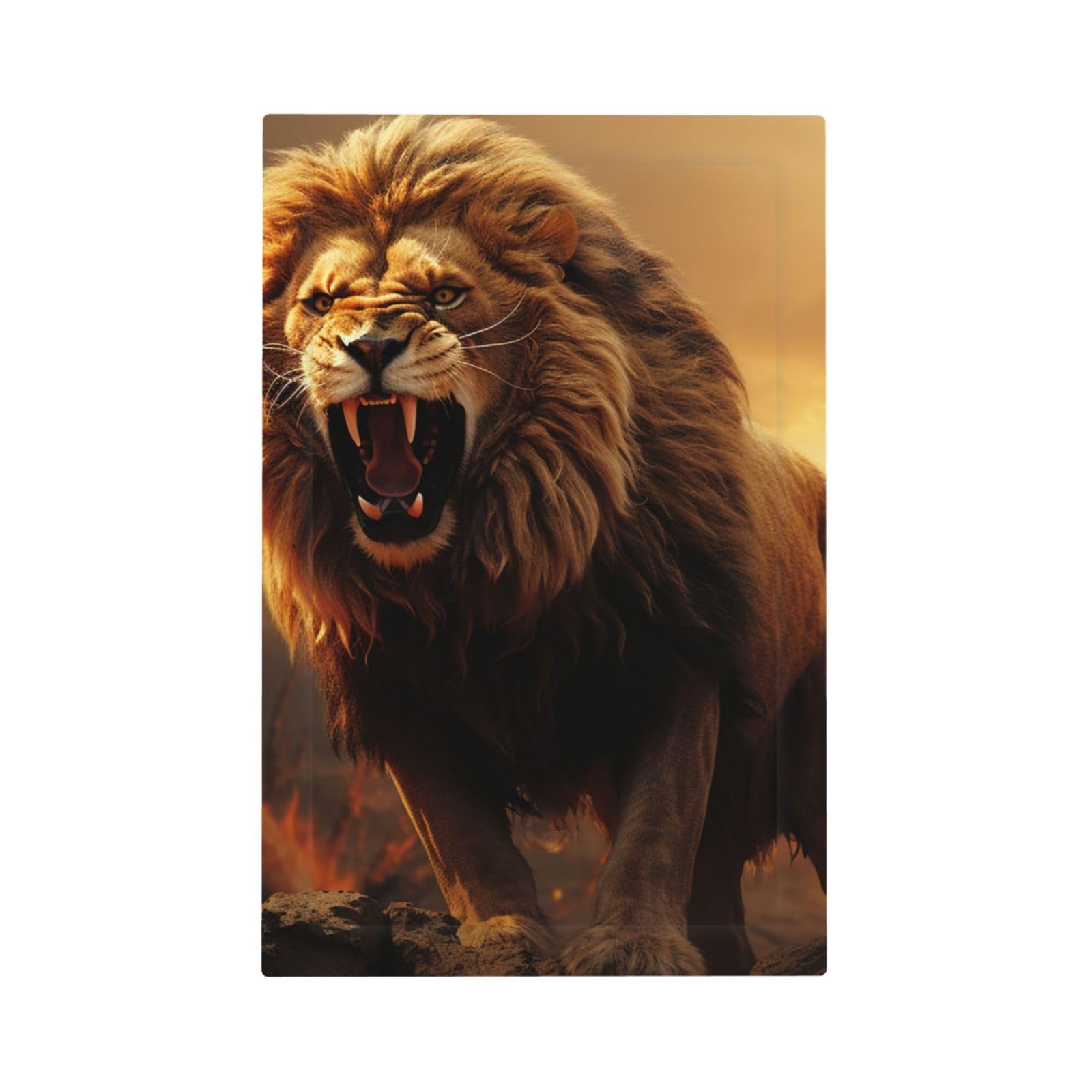 1-Gang Decorator Wall Plate Angry Roaring Lion Light Switch Cover Single Gang Receptacle Outlet Wall Plate Mid Size 5" x 3" Wallplate Unbreakable Polycarbonate Outlet Faceplates Covers