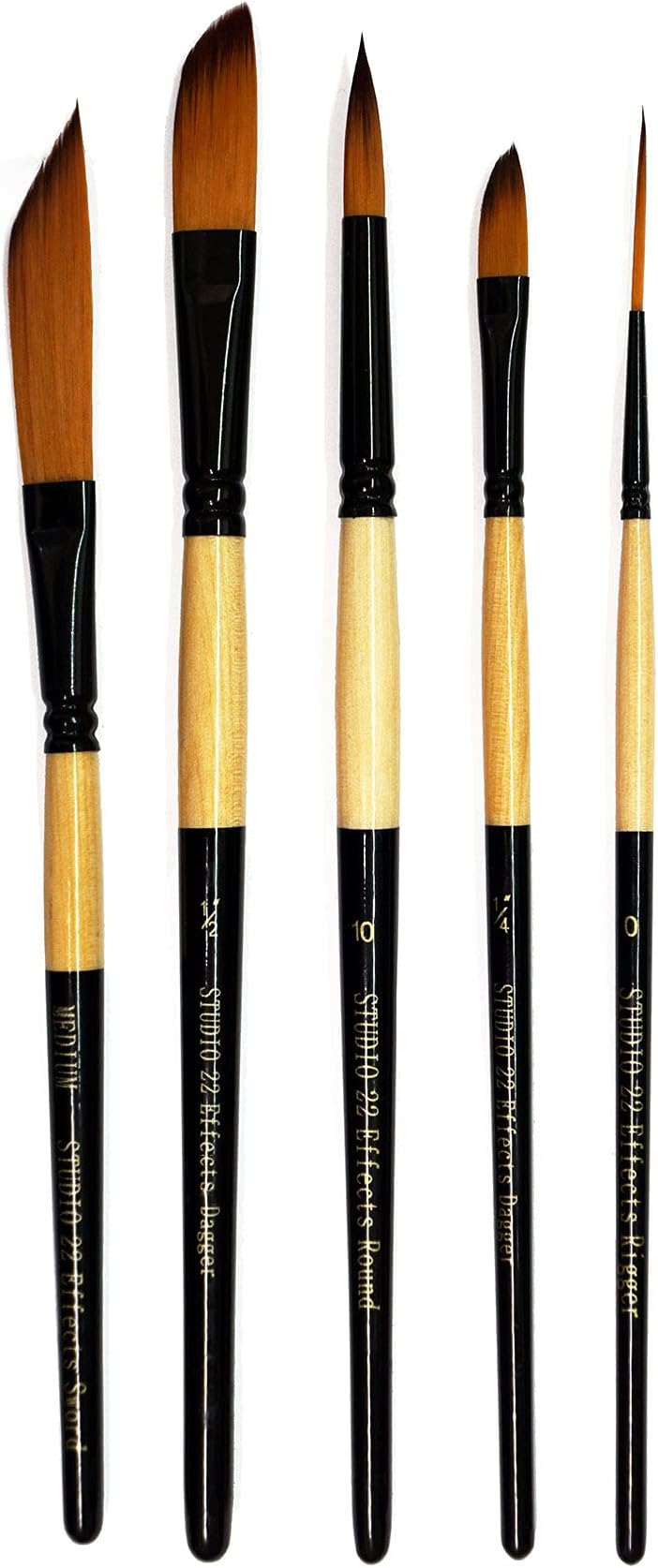 Effects Sword, Dagger, Rigger & Round Paint Brush Set of 5
