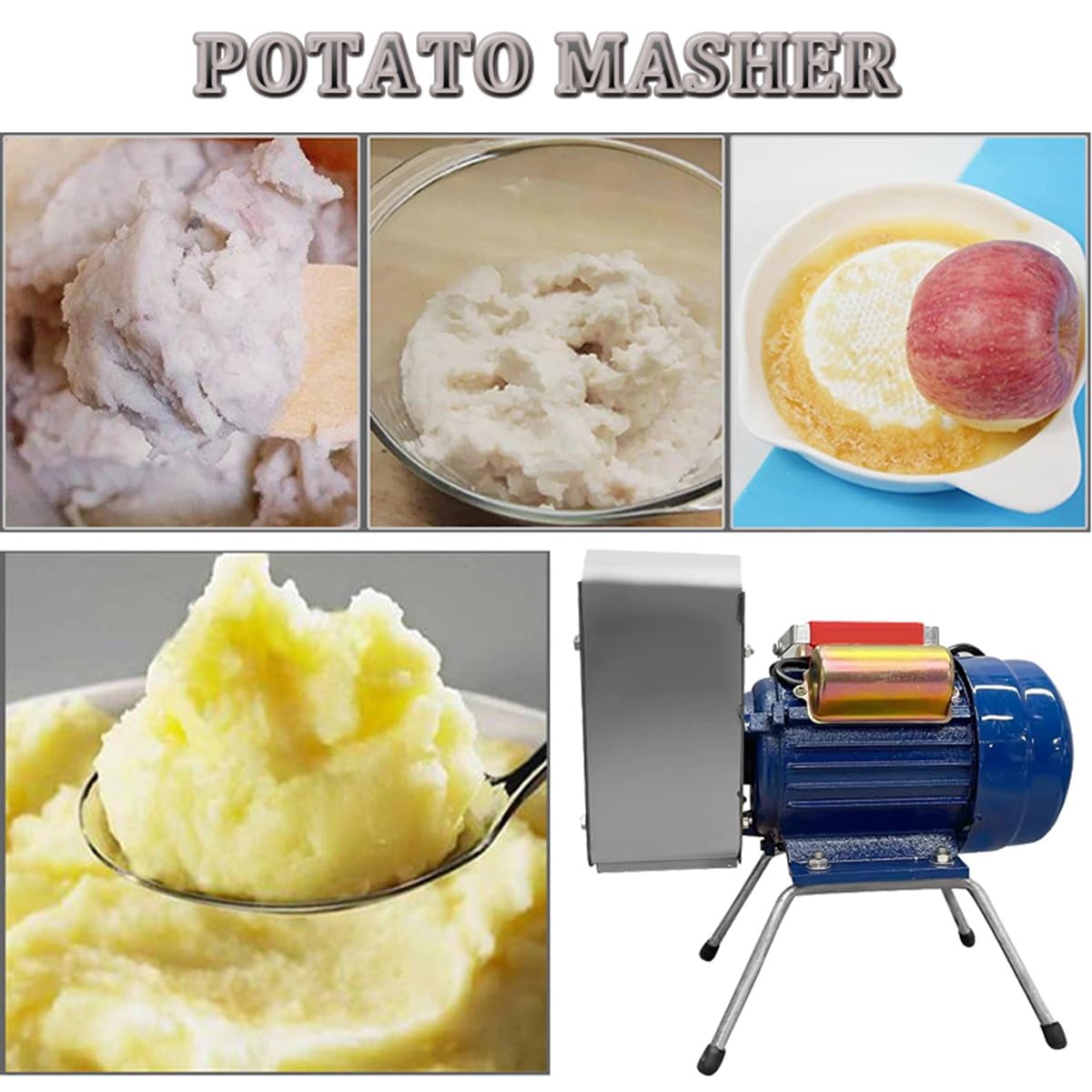 Kartoffel- und Gemüsestampfer für den Haushalt – Zubehör für Kartoffelpressen für Babynahrung und Suppe – 750 W Hochleistungs-Lebensmittelpresse – 20–30 kg/h Leistung und zeitsparend