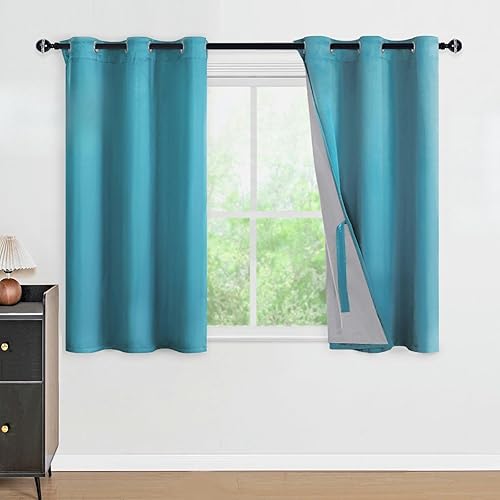 Miniatura 13 de DWCN Cortinas opacas 100% grises de 84 pulgadas de largo para dormitorio con forro negro, doble capa con aislamiento térmico, paneles de cortina