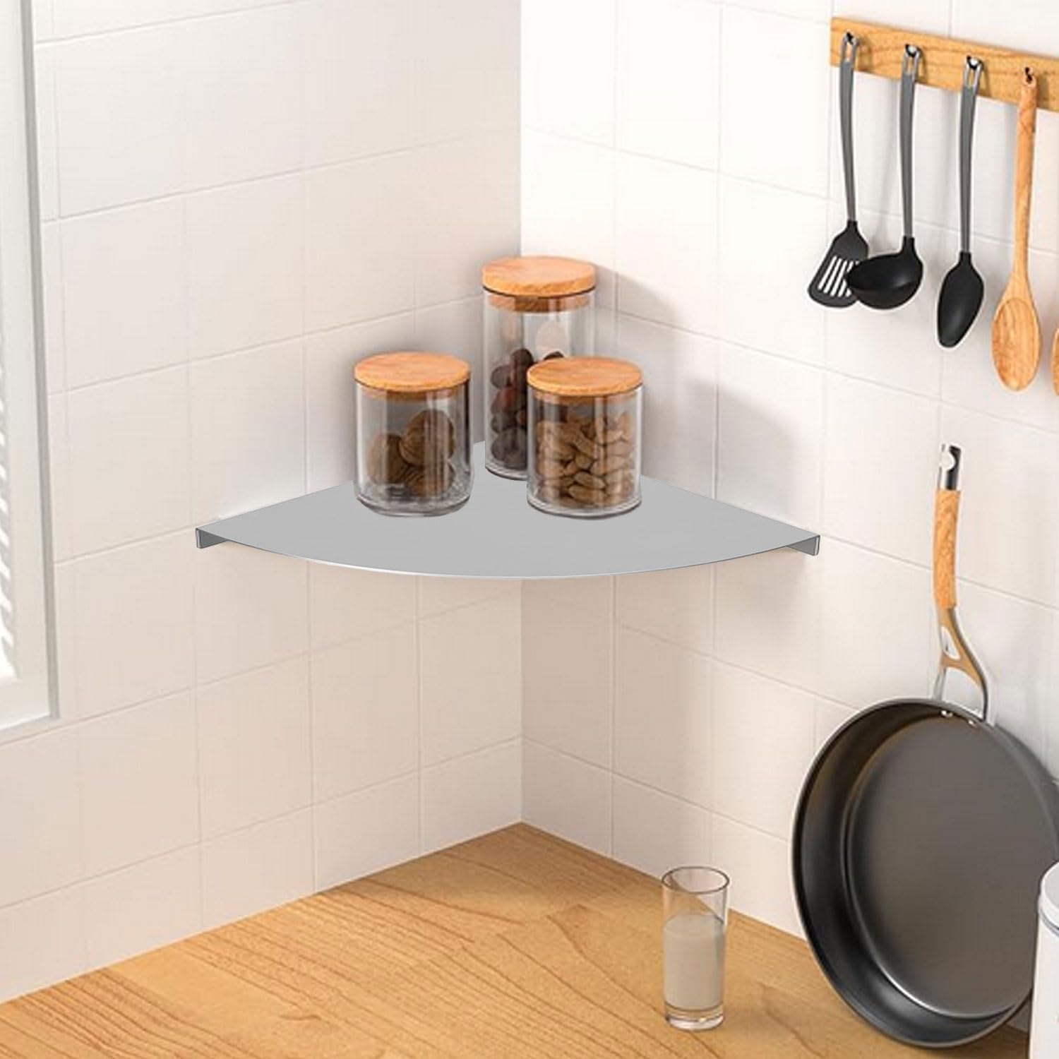 SUS 304 Edelstahl Duschablage Wandmontage wasserdichte Badezimmer Duschregal Robuste Langlebige Dreieckiges Regal für Badezimmer und Schlafzimmer