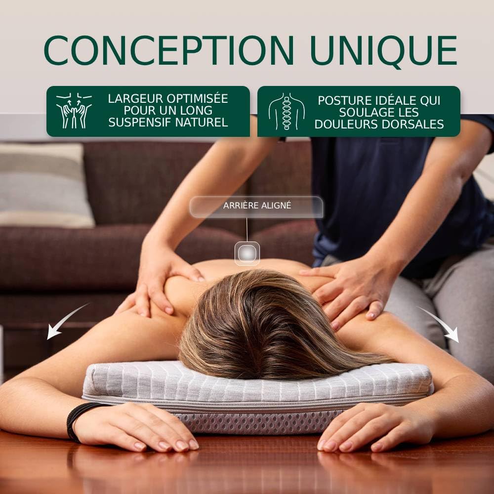 Matelas de Massage Cervical Dorsal et Lombaire avec Ouverture Faciale Ergonomique – Respirez à plat Ventre – Mousse Ferme, Housse Lavable – Massages à Domicile sur Lit, Canapé ou Sol (90 x 40 x 8 cm)