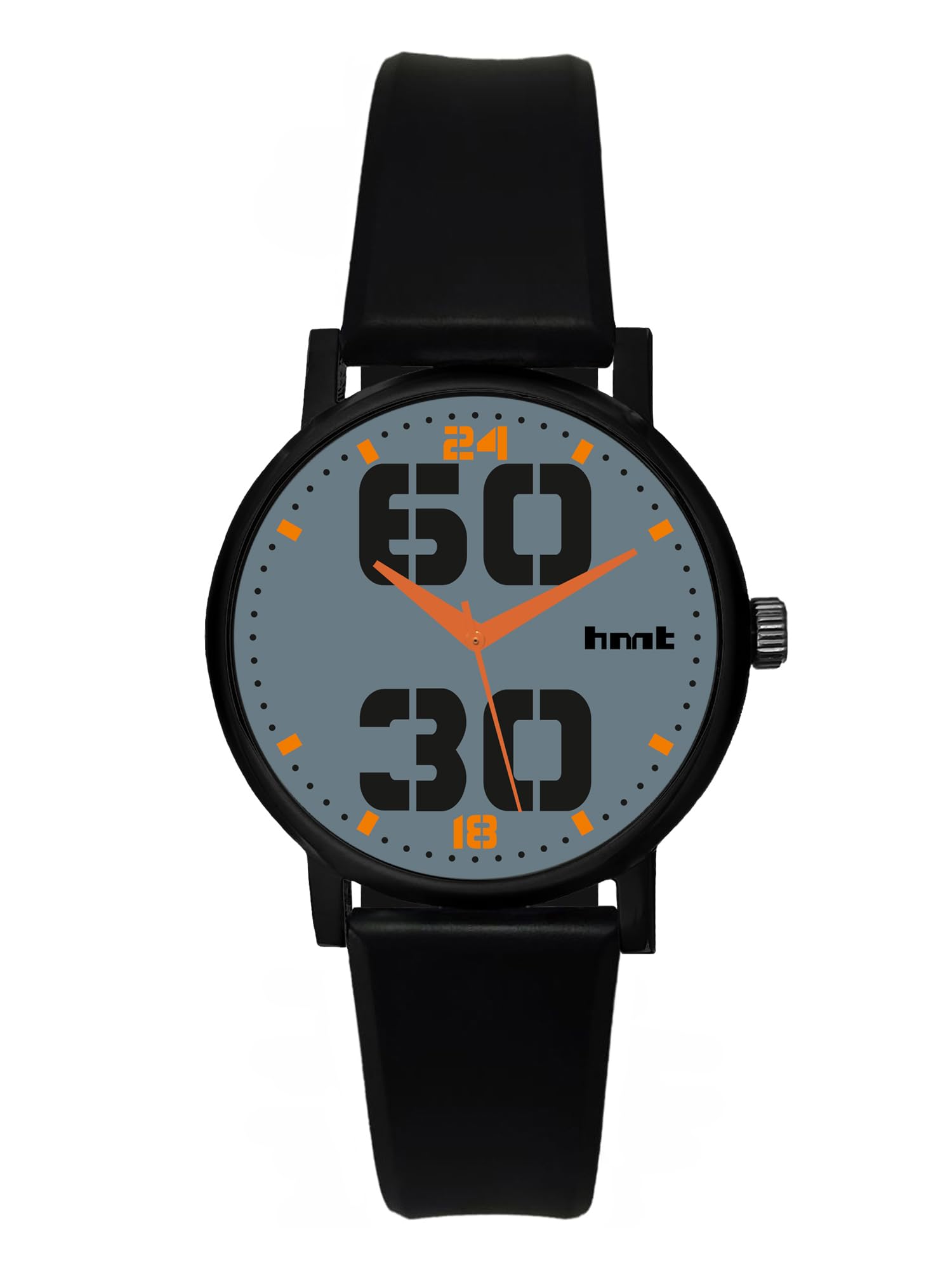 HANT HT7031BL04 Black Round Silicone Strap Analog Watch for Men (Grey, Orange) (B0C7QBXNW2) Amazon Price History, Amazon Price Tracker