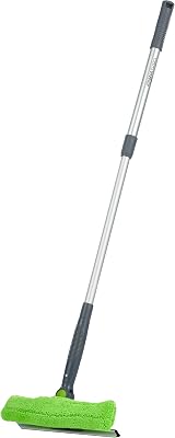 Amazon Basics Ausziehbarer Fensterabzieher mit 180 Grad drehbarem Kopf und Teleskopstange, 66–96,5 cm