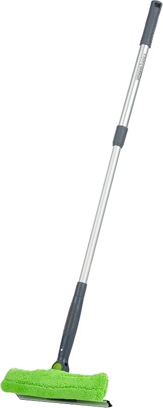 Amazon Basics Ausziehbarer Fensterabzieher mit 180 Grad drehbarem Kopf und Teleskopstange, 66–96,5 cm