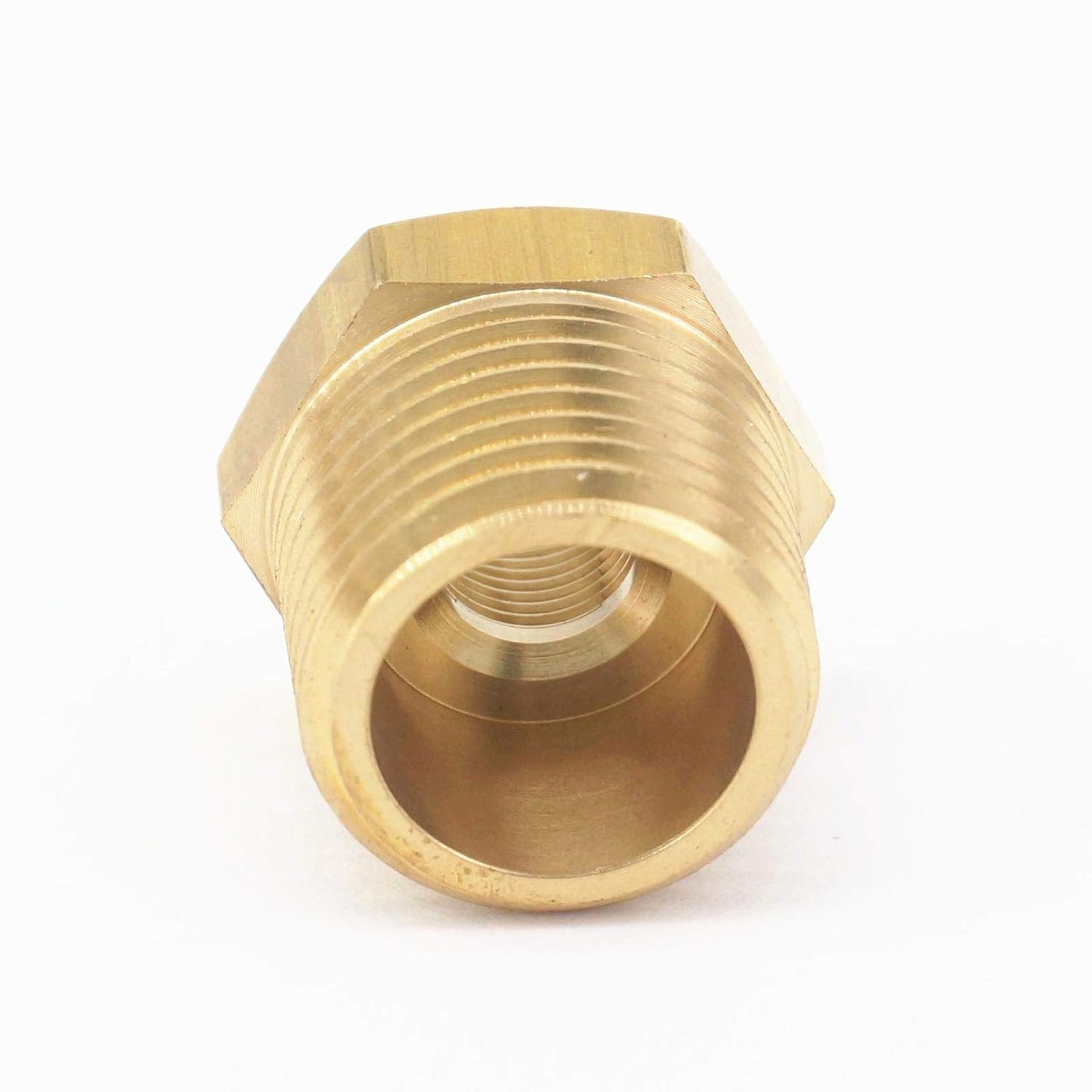 1/2" BSPT Male x 1/8" NPT Female Reducing Bushing Brass Pipe Fitting Connector Adapter Air Gas Fuel Water