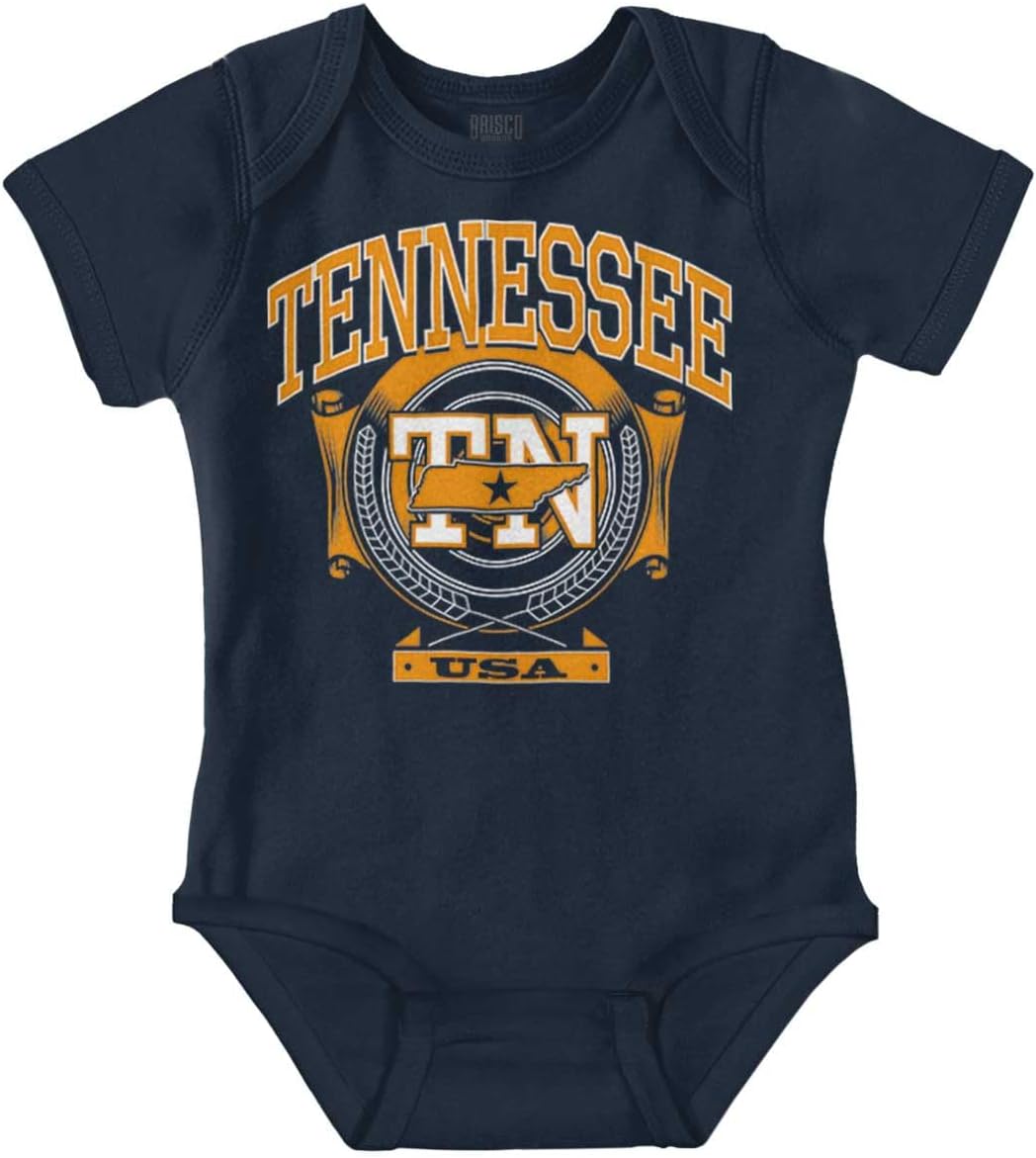 Brisco Brands Tennessee TN Pride Southern Hometown Baby Romper Boys or Girls