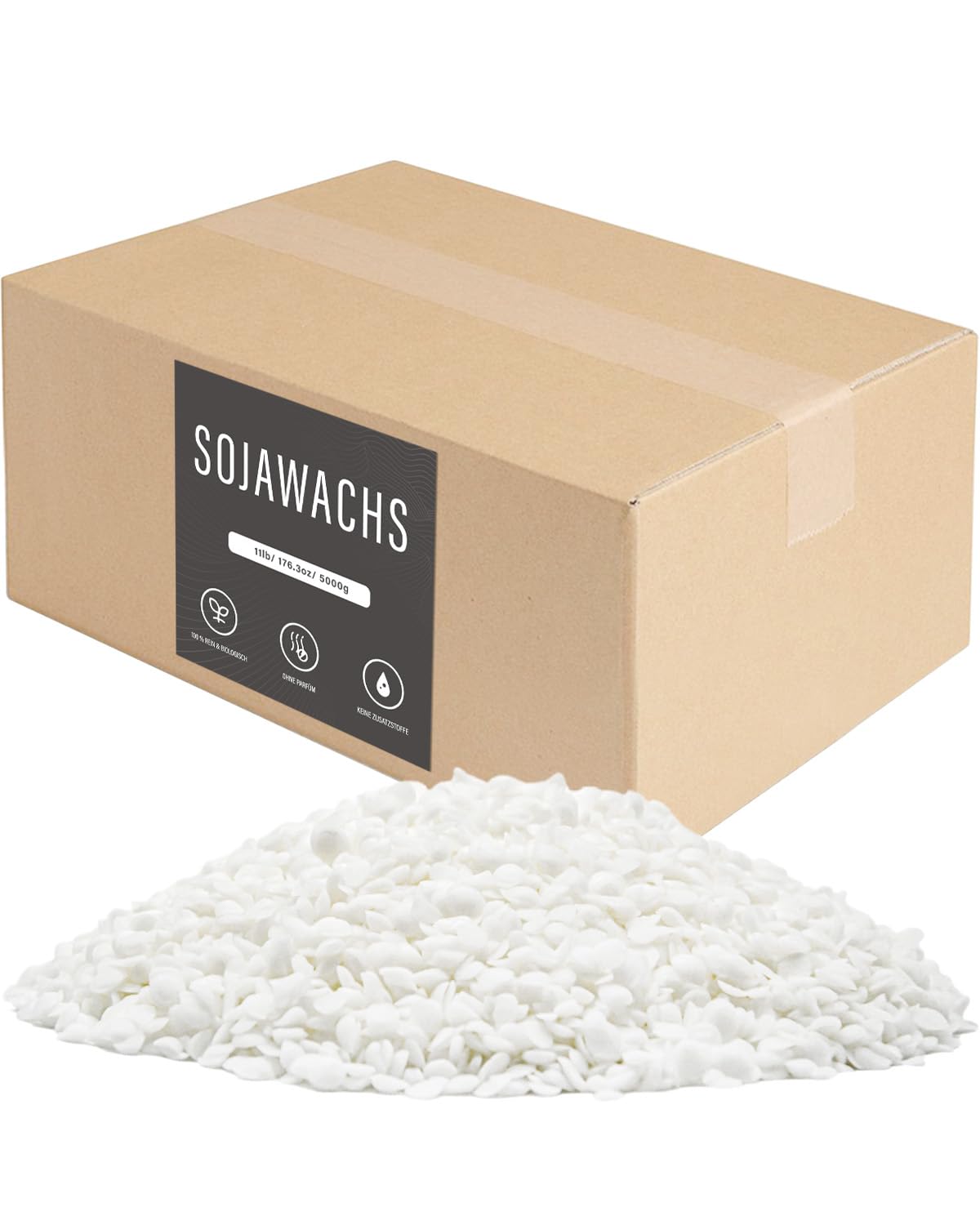 BOYUJK Wosk sojowy do świec 5 kg, naturalny wosk do świec, 100% wosk sojowy do produkcji świec z uprawy ekologicznej, bez dodatków, nieszkodliwy i czysty