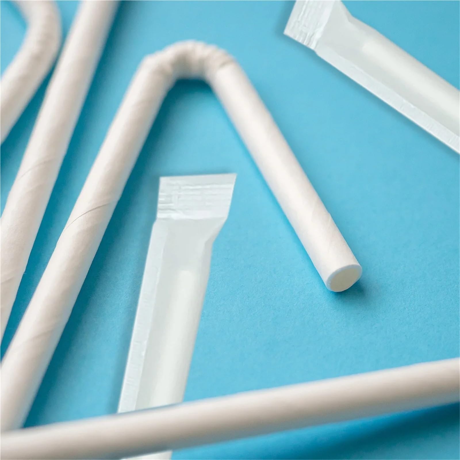 las pajitas de papel, Pajitas de papel for beber, 400 unidades, blancas, flexibles, 8,27 pulgadas