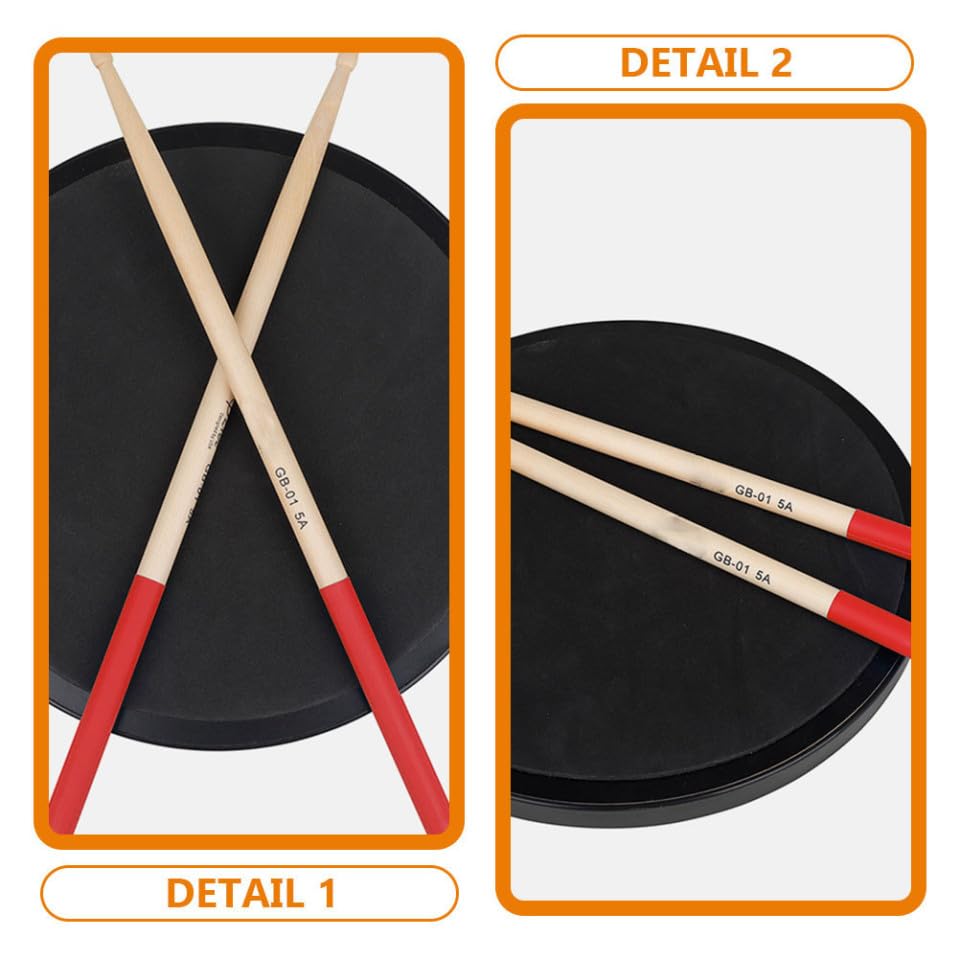 3 pares de baquetas de madera de arce con grip antideslizante miniatura 6