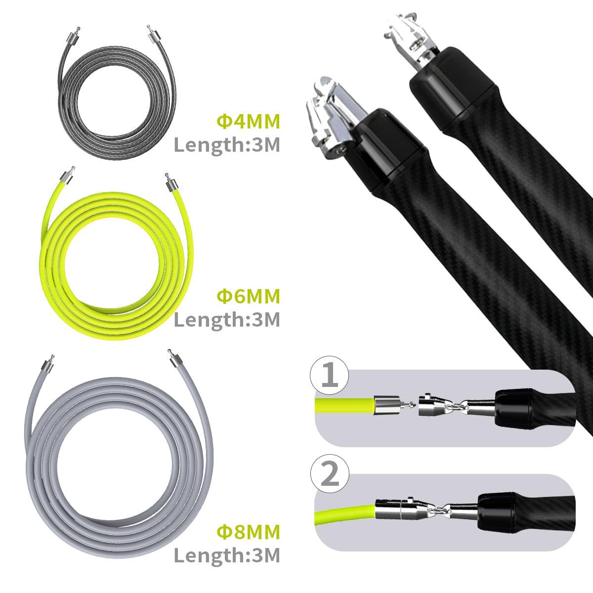 【Gewichtetes Springseil für Männer & Frauen】3-in-1 austauschbare Gewichte (1/2.3 kg, 1/1.8 kg, 1/2.9 kg) - 360° High-Speed-Spin, verstellbare Länge & ergonomische Ledergriffe für Pro Fitness, Cardio