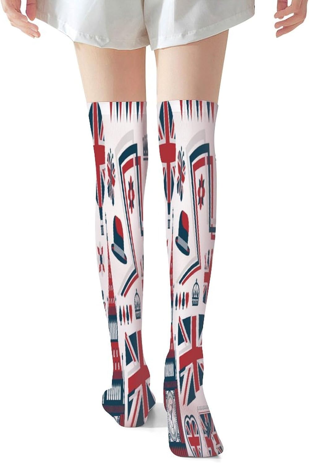 Uk Design Elements Women Knee High Socks Novelty Thin Thigh Long Stockings Tube Sock Dress Casual
