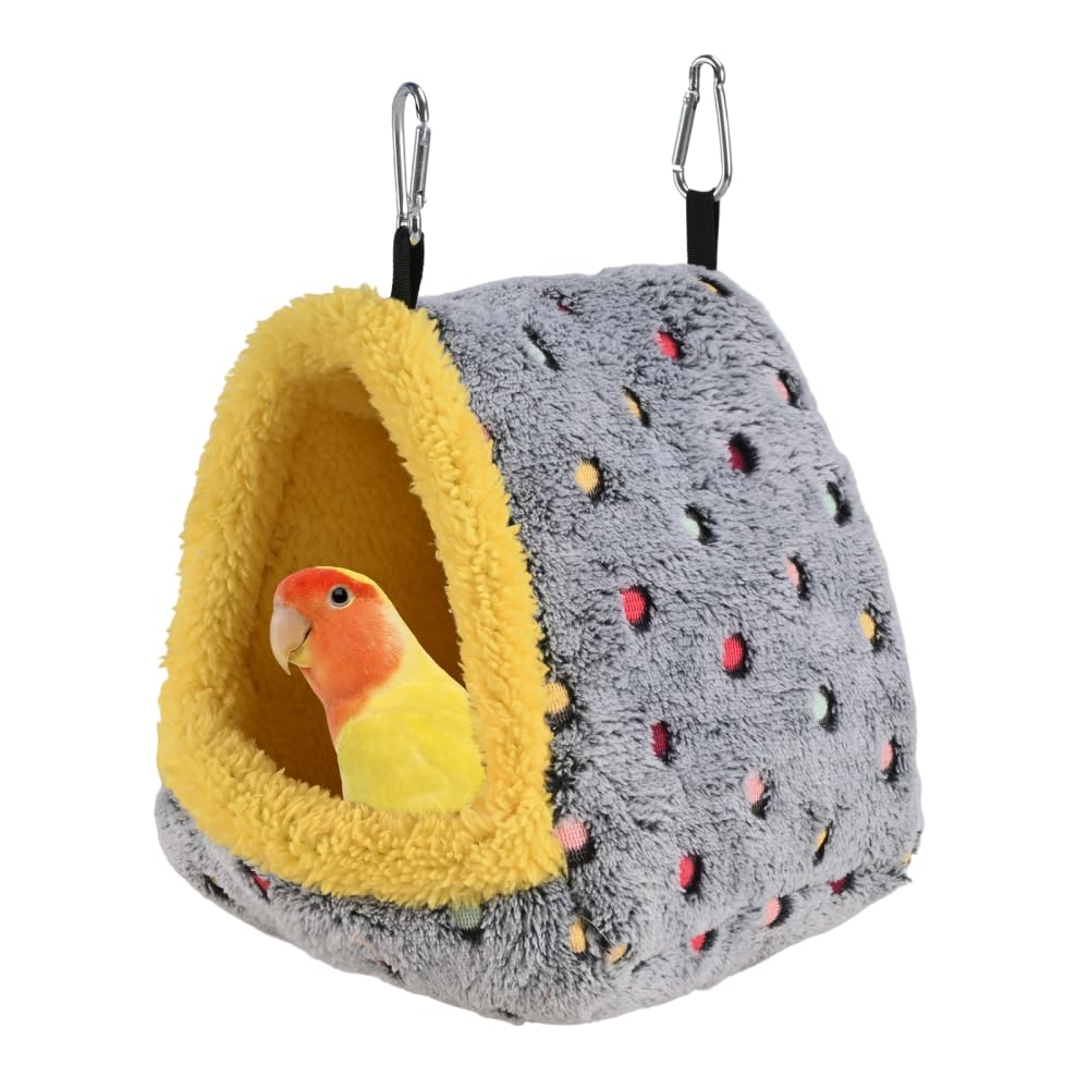 DONGKER Bird Nest House,Machine/Hand Washable Parrot Winter Warm Nest with 2 PCS Stainless Steel Hooks for Macaws African Grey Amazon Budgies Parakeets Cockatiels