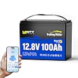 WattCycle 12V 100Ah TM LiFePO4 Lithium Battery, Group 24 with 120A BMS & Smart Bluetooth, IP67, Auto Cut/Recovery, Deep Cycle for Boats, RVs, Marine, Trolling Motors, Solar, Camping, Off-Grid​