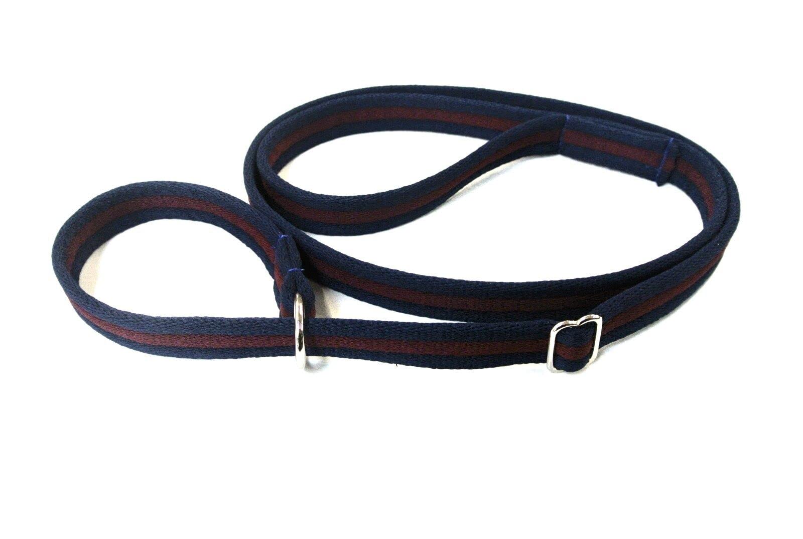 Dog Slip Lead Training Walking Leash 72" Long Obedience Slip On Dog Lead Soft Comfortable Air Webbing (Navy/Burgundy, 20mm Air Webbing)