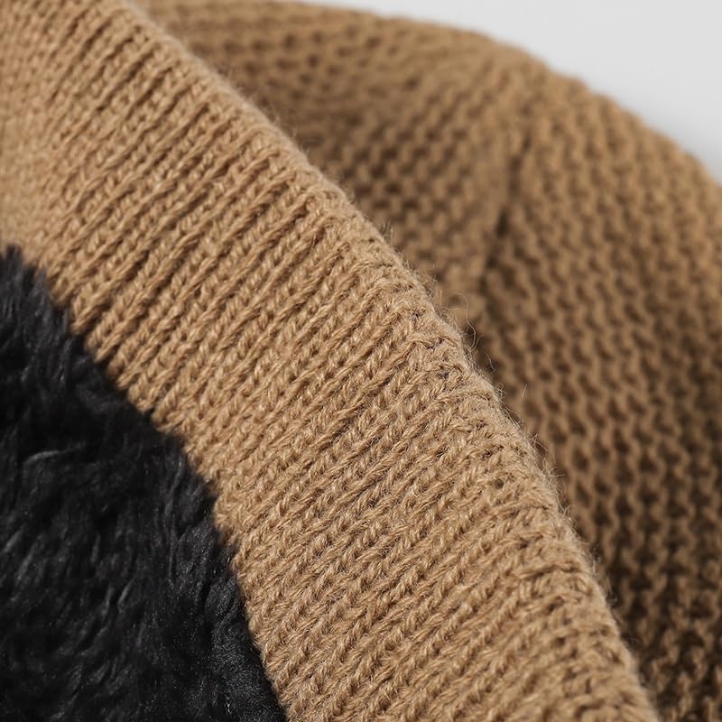 Men's Velvet Casual Knitted Hat for Warmth Ear Protection Woolen Hats