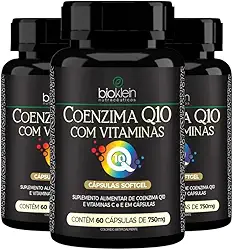 Kit 3 Coenzima Q10 com Vitaminas C e E - Coq10 60 Cápsulas Softgel Bioklein