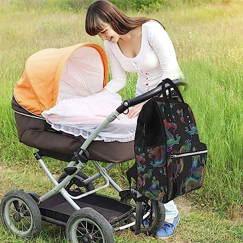 Sac à dos à couches dragon chinois ergonomique et imperméable grand format