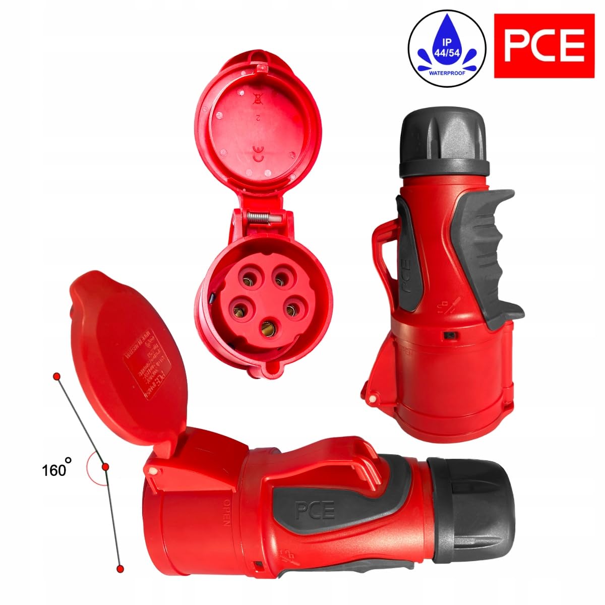 CEE H07BQ-F 5g4 32A - Prolunga elettrica in poliuretano, colore arancione (H07BQ-F 5g4 Grip, 5 metri)
