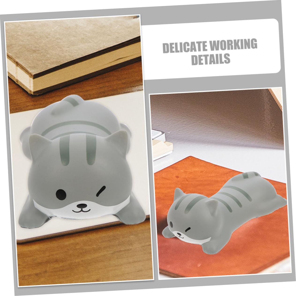 HOMSFOU 5 Set Tappetino Per Mouse Da Polso Supporto Per Polso Imbottito Polso Riposo Riposa Carino Pad Polso Di Topo Poggiapolsi Per Mouse Da Ufficio Grigio 2 Pezzi * 5
