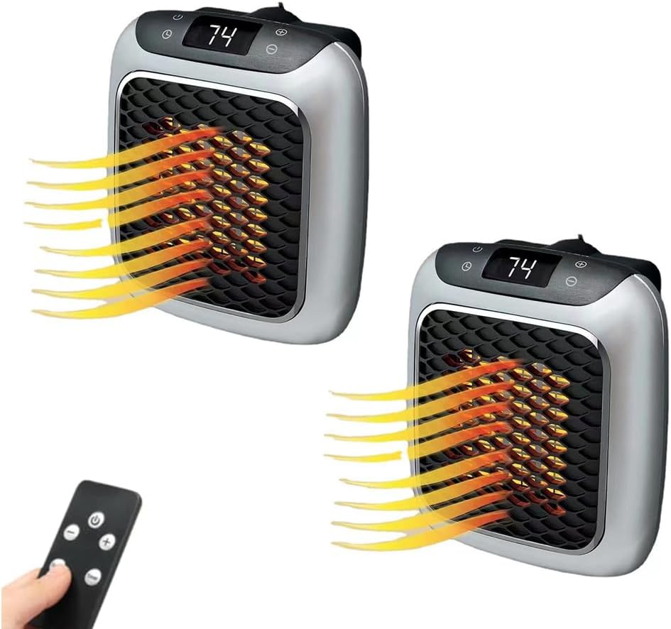 Portable Ceramic Plug in Heater, 800w LED Display Mini Heater with