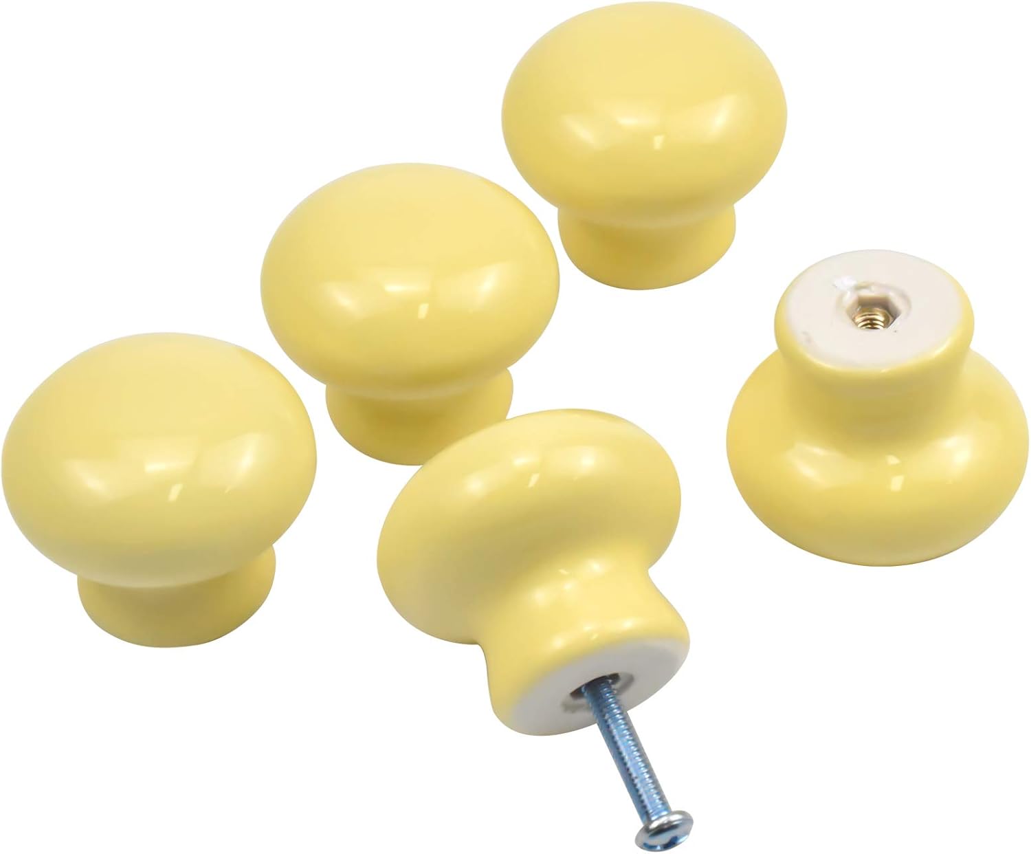 8 Pack Door Knobs for Kids, 35mm Round Cabinet Knobs, Pink Ceramic Cupboard Handles and Knobs, Furniture Pull Handles with Screws for Drawer, Wardrobes, Interior Doors, Kitchen ,Living Room (Pink)