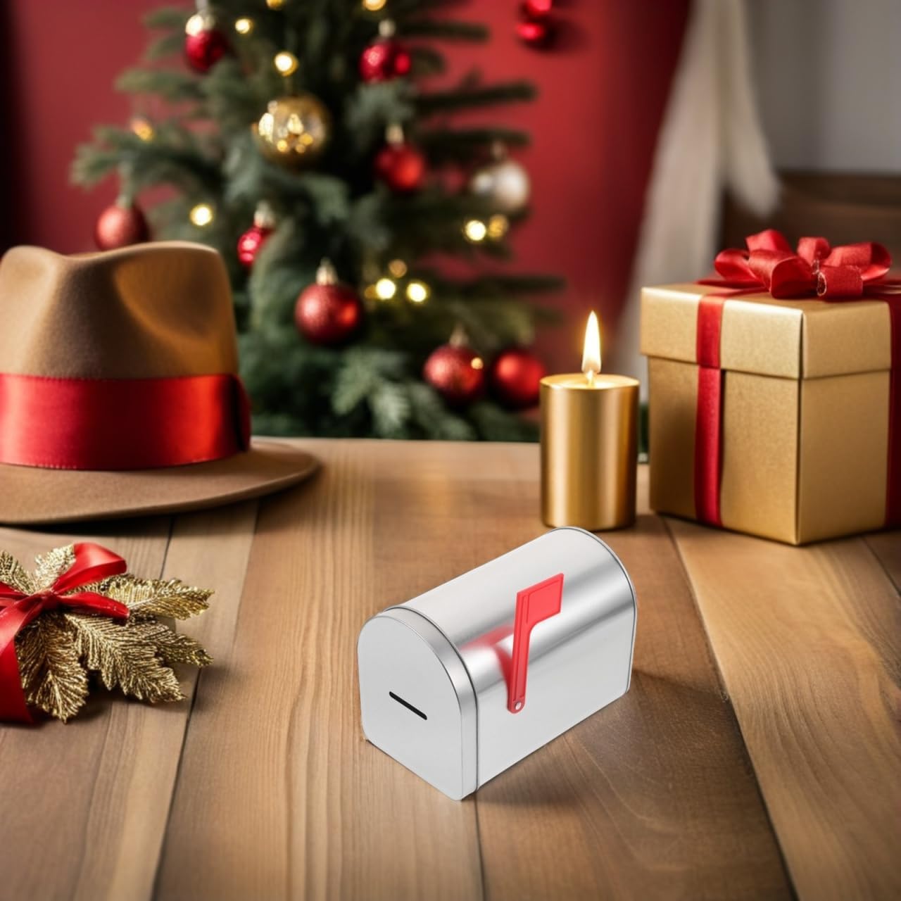 TOYANDONA 2pcs Mini Mailboxes - Small Tin Mailboxes Present Mail Boxes Silver Mail Boxes for Home Outdoor, 6. 1x3. 7x4. 3 Inch