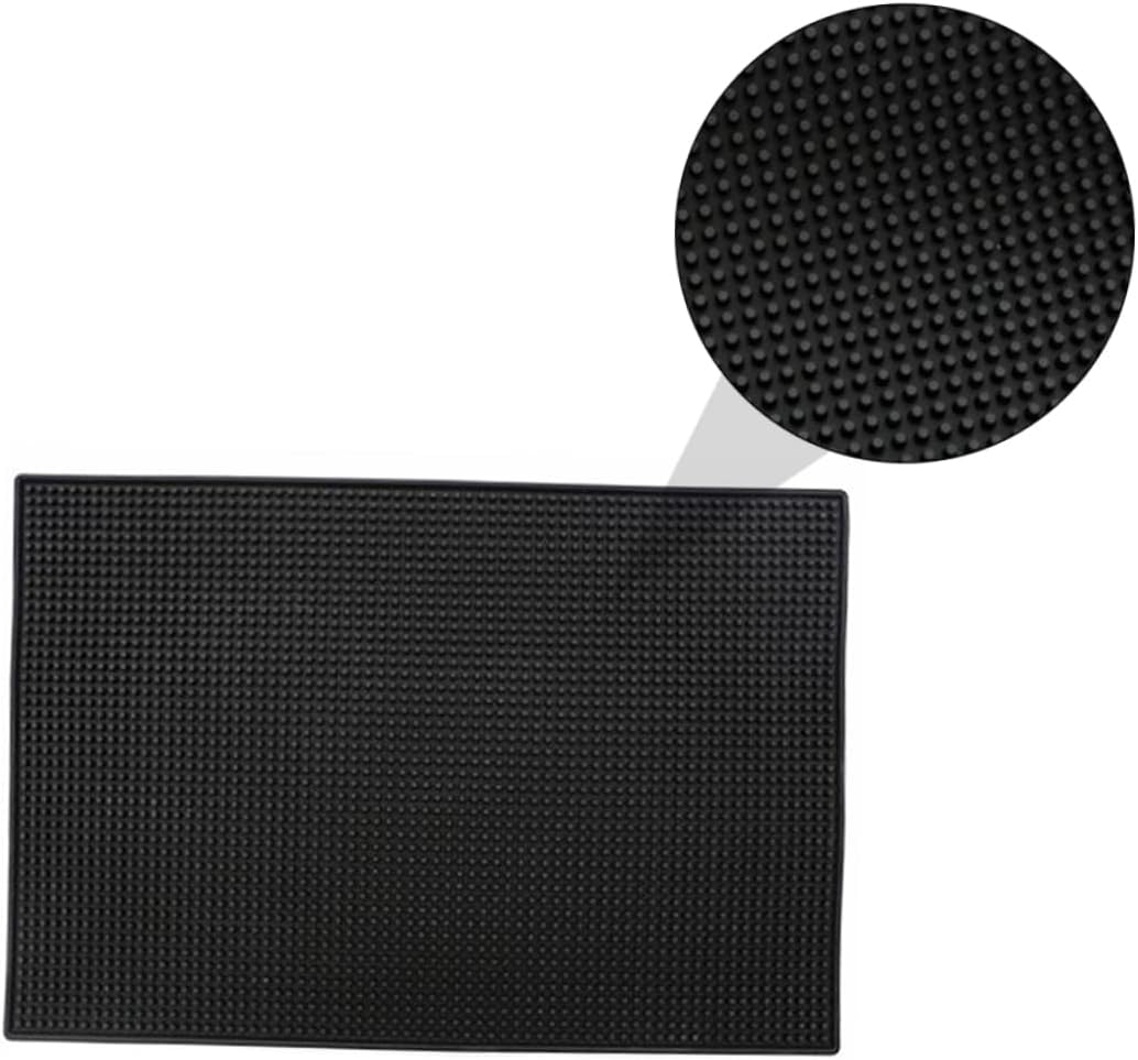 WOONEKY Anti-Skid Mat for Hairdressing Tools Durable Hair Salon Cushion with Thermal Insulation Easy to Clean Storage Pad for Barbershop and Home Use Black