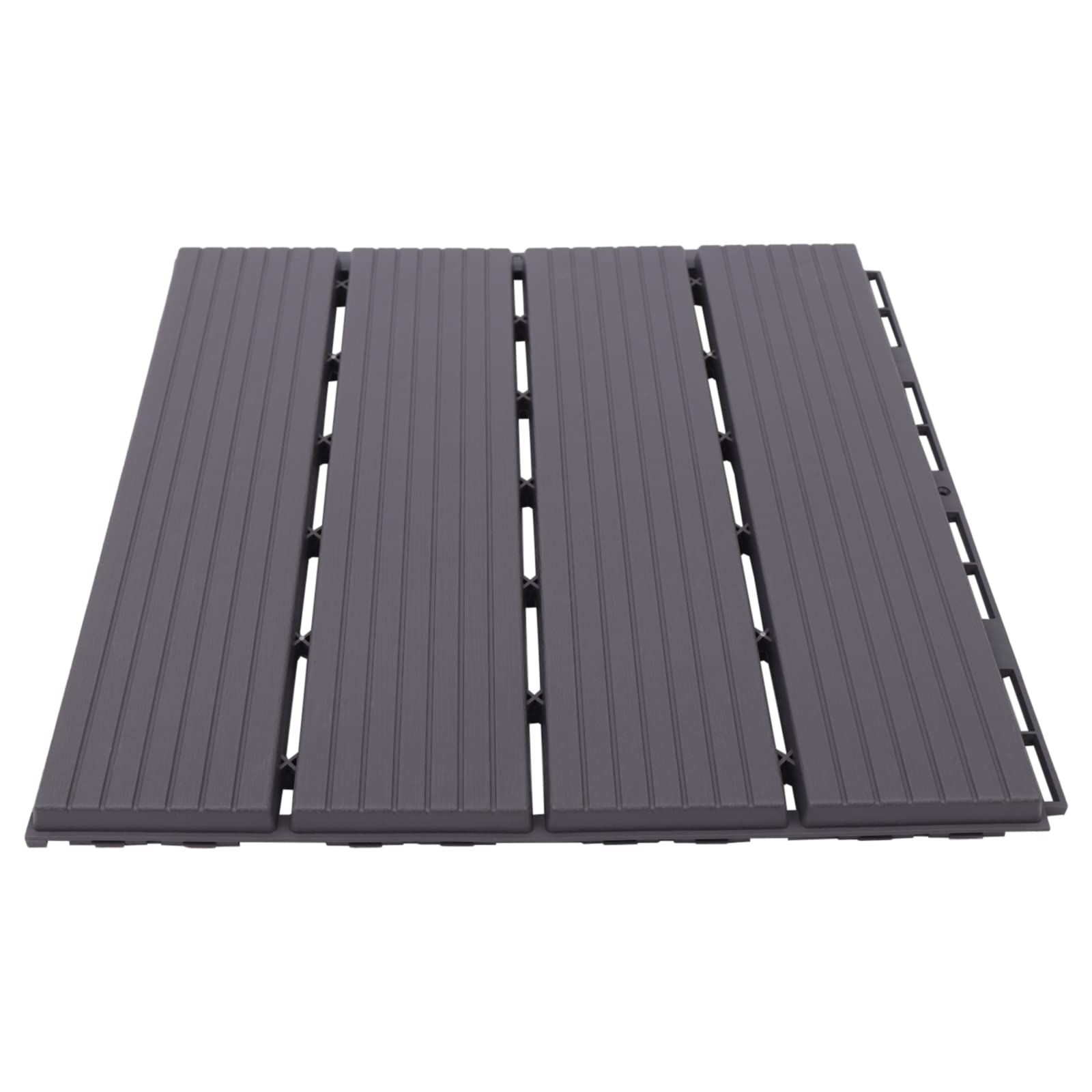 Piastrelle per terrazza, 22 pezzi, in polipropilene, 30 x 30 x 1,6 cm, grigio, sistema a clic