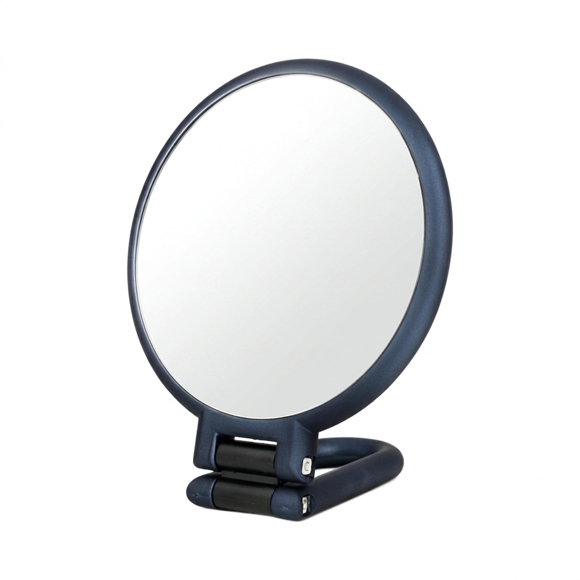 Photo 1 of Danielle Creations Round Soft Touch Handheld Mirror – Royal Blue & Black, 1x/10x Magnification, Compact Travel Mirror for Makeup, Skincare, Hair Styling, 5.51 x 0.39 x 9.45 in